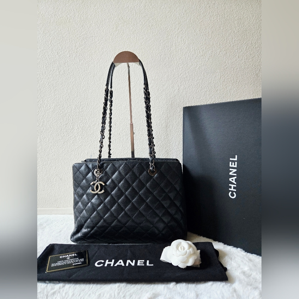 Chanel Black Quilted Caviar City Shopping Tote Bag - Picture 15 of 16